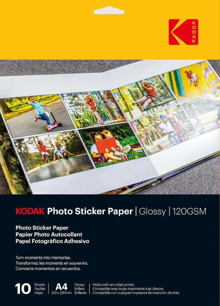 Kodak Glossy Photo Sticker Paper A4 120 g — 10 Sheets